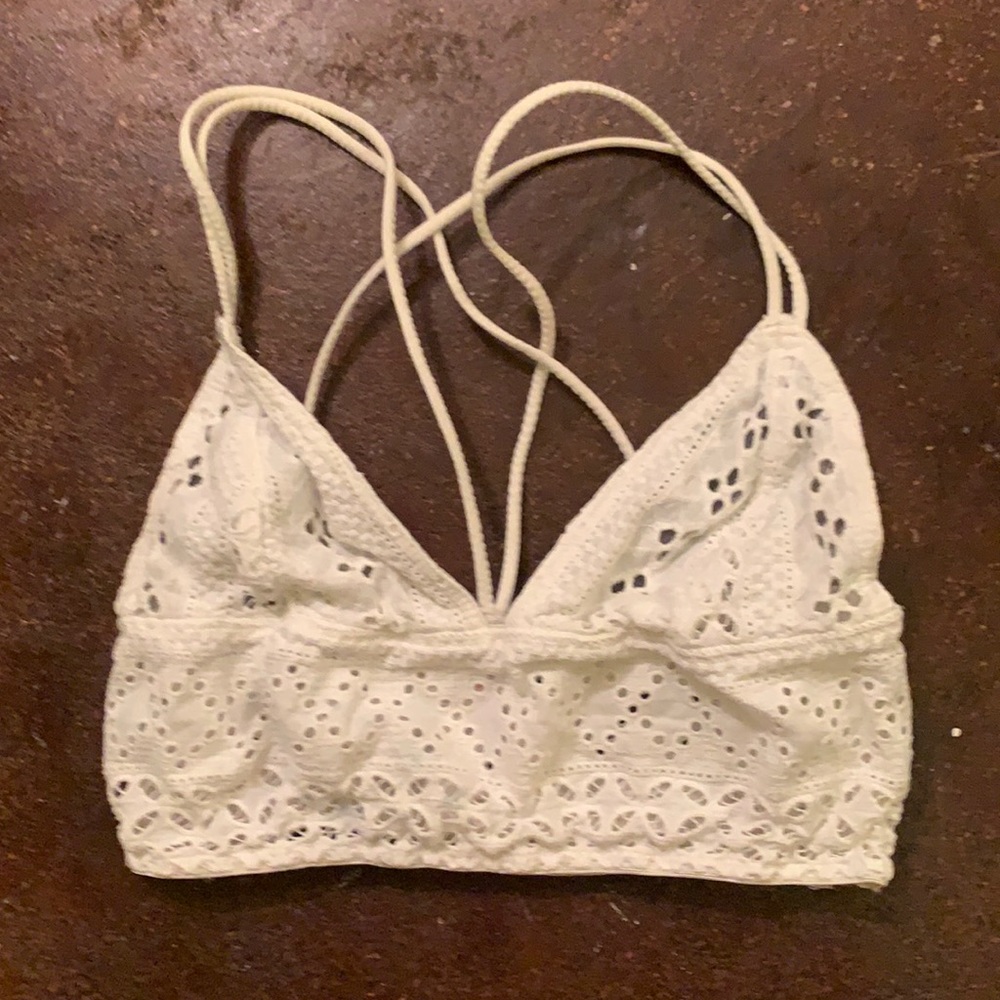 Out from under eyelet bralette